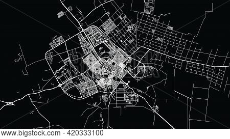 Urban Vector City Map Of Tabuk, Saudi Arabia, Middle East