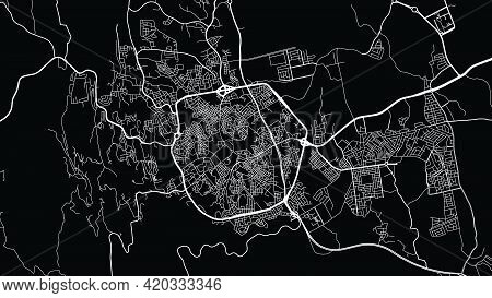 Urban Vector City Map Of Abha, Saudi Arabia, Middle East