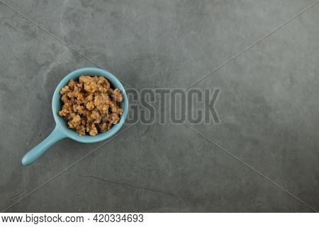 Stir-fried With Minced Pork And Basil Not Spicy (krapow Moo) On A Black Background
