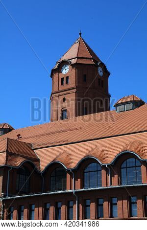 Gliwice City In Poland. Cechownia, Formerly Industrial Coal Mine Building. Repurposed As Conference 