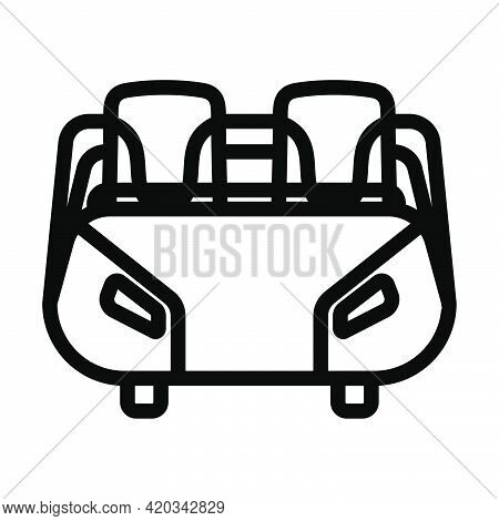 Roller Coaster Cart Icon. Editable Bold Outline Design. Vector Illustration.