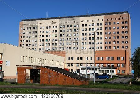 Jastrzebie Zdroj, Poland - May 11, 2021: Hospital Building In Jastrzebie Zdroj, Poland. Jastrzebie-z