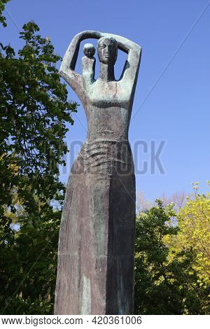 Raciborz, Poland - May 11, 2021: Monument To Polish Mother (polish: Pomnik Matki Polki) In Raciborz 