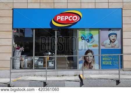 Raciborz, Poland - May 11, 2021: Pepco Brand Discount Store In Raciborz City, Poland. Pepco Group Ha