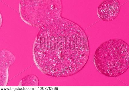 Round Drops Of White Gel With Bubbly Texture.jelly Texture Of Antibacterial Liquid With Bubbles Isid