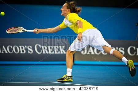 MELBOURNE - 15 januar: Alexandr Dolgopolov af Ukrain i sin første runde tab til Gael Monfils af Frn