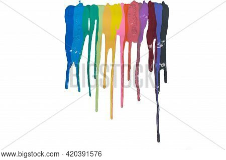 Sweet Tone Color Are Dripping On To White Paper. High Quality 4k Video. \rcolorful Of Pantone Color 