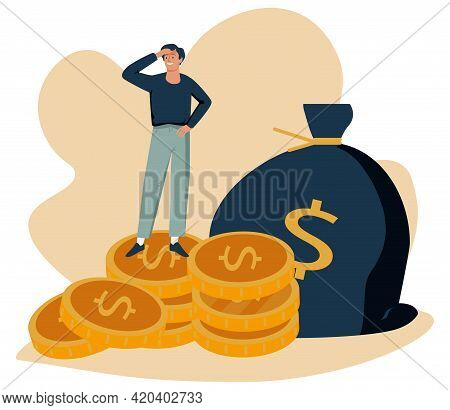 Income Growth And Profit Earnings As Financial Progress Tiny Person Concept. Symbolic Upward Arrow A