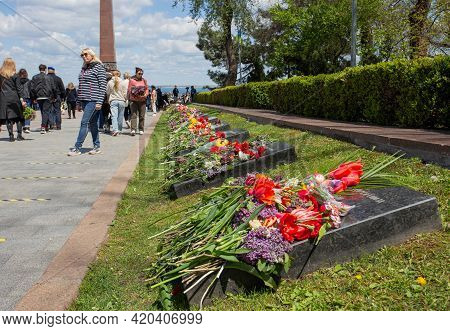 Odessa, Ukraine - May 9, 2021: Memorial Of Unknown Sailor Of Eternal Flame To Defenders Of Fatherlan