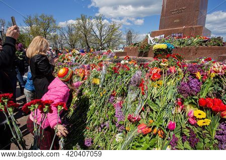 Odessa, Ukraine - May 9, 2021: Memorial Of Unknown Sailor Of Eternal Flame To Defenders Of Fatherlan