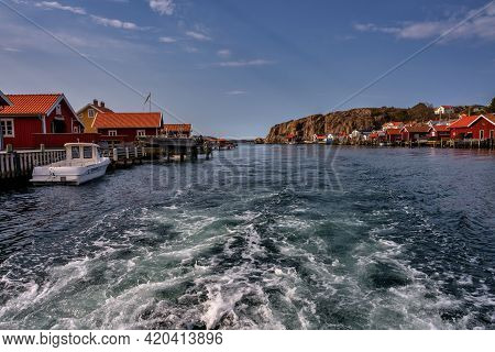 April 17, 2021 - Hamburgsund, Sweden: A Picturesque Fishing Village On The Swedish West Coast. Tradi