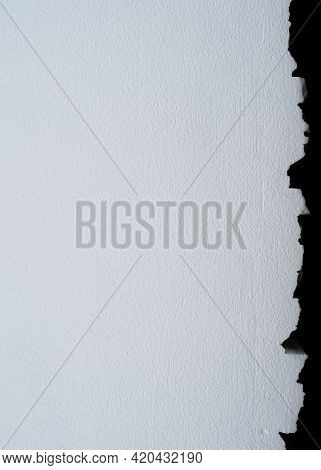 Crack Concrete Wall Texture Background. Crack In The White Wall. The Concept Of Schism Or Contradict