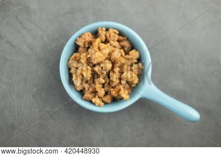 Stir-fried With Minced Pork And Basil Not Spicy (krapow Moo) On A Black Background