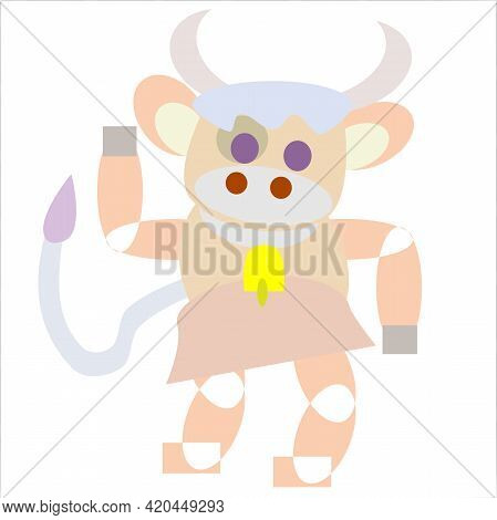 Cute Cow Illustration Seamless Pattern, Color Print