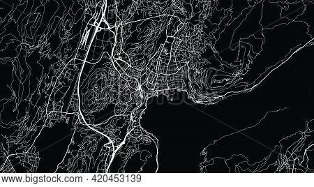 Urban Vector City Map Of Lugano, Switzerland, Europe