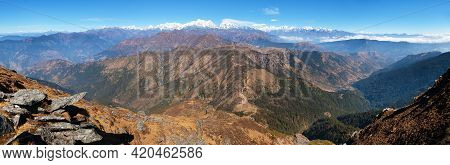 Panoramic View Of Himalayas Range From Pikey Peak - Trek From Jiri Bazar To Everest Base Camp - Nepa