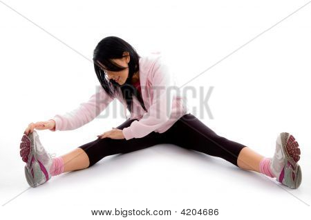 흰색 바탕에 여성 운동의 전면 보기