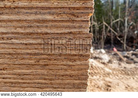 Stack Of Building Lumber At Construction Site