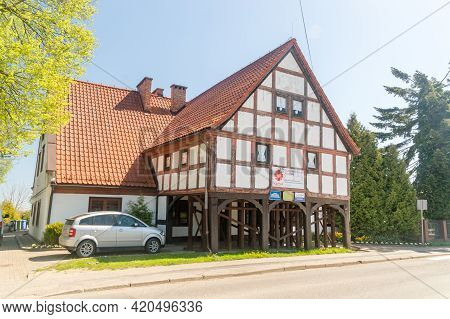 Krzywe Kolo, Poland - May 12, 2021: Mennonite Houses