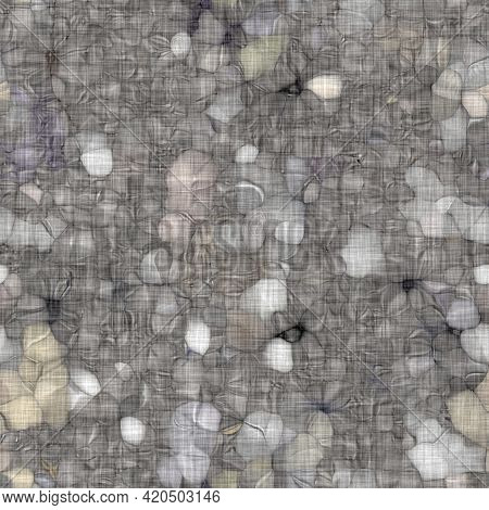Rustic Blotched Charcoal Grey French Linen Woven Texture Background. Blobby Neutral Old Vintage Clot