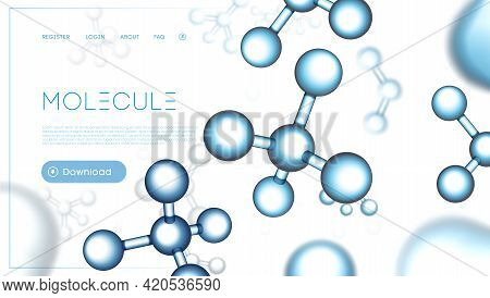 Molecular Particles Background Compounding Template. Gene Abstract Network. Molecule Science Dna Pre