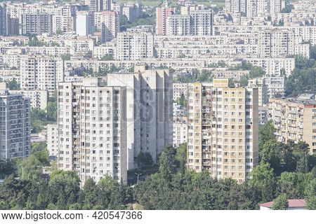 Residential Area Of Tbilisi, Multi-storey Buildings In Gldani And Mukhiani