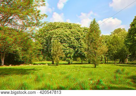 3d Image Created Using The Anaglyph Process With The Colors Red And Cyan.
