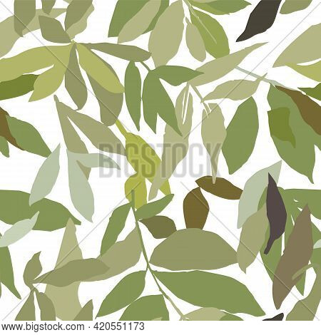 Abstract Seamless Pattern With Leaves. Vector Fail.