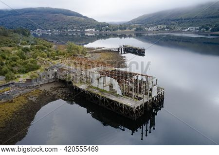 Pier Aerial View Above Loch Long At Arrochar