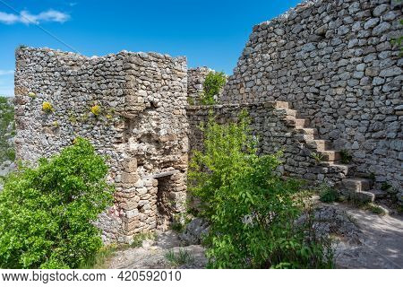 Remains Of Soko Grad Sokolac (falcon City) Medieval Fortress Near The City Of Of Sokobanja In Easter