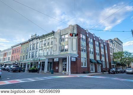 Kingston, Ny - Usa- May 12, 2021: A Landscape View Of The Hudson Valley Lgbtq Community Center, Loca