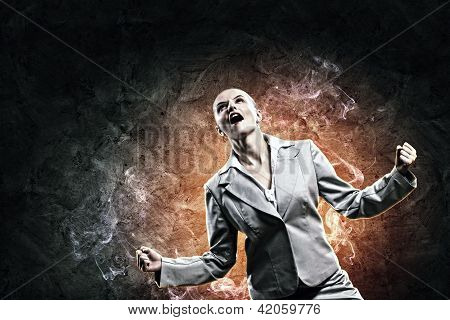 businesswoman in anger