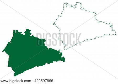 Rewa District (madhya Pradesh State, Rewa Division, Republic Of India) Map Vector Illustration, Scri