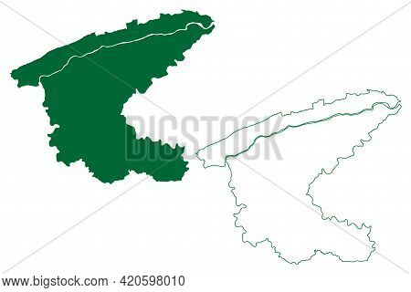 Sidhi District (madhya Pradesh State, Rewa Division, Republic Of India) Map Vector Illustration, Scr