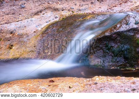 Detail Of Beautiful Waterfall In Apuseni Mountains, Transylvania