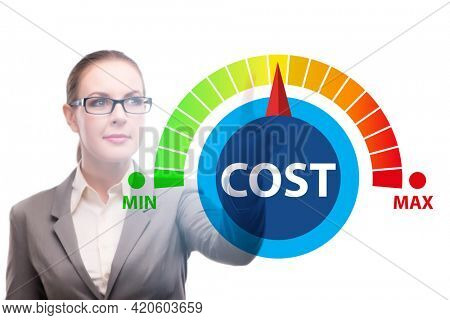 Businesswoman in cost management concept