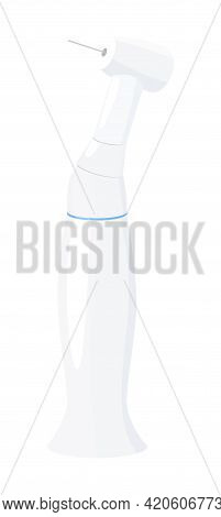 Tooth Drill In Stainless Steel. Tool For The Dentist And The Dental Office. Isolated On White Backgr