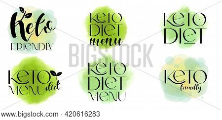 Keto Friendly Diet Vector Design Elements. Set Of Badges.