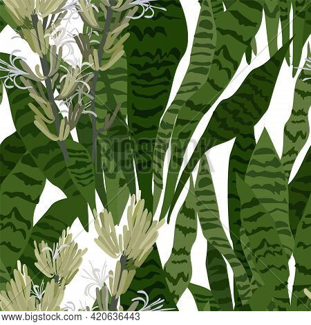 Abstract Seamless Pattern With Leaves. Vector Fail.