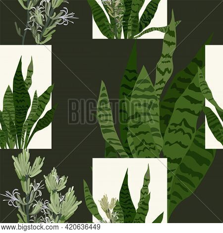 Abstract Seamless Pattern With Leaves. Vector Fail.