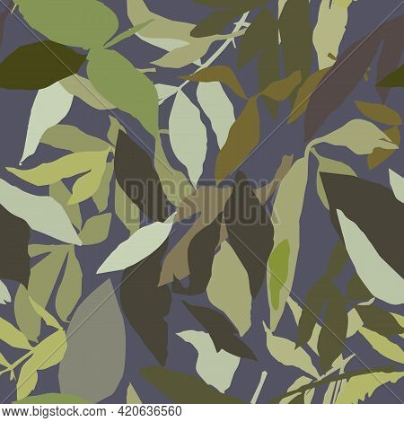 Abstract Seamless Pattern With Leaves. Vector Fail.