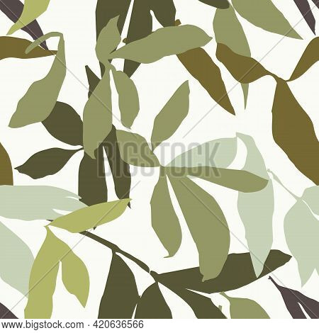 Abstract Seamless Pattern With Leaves. Vector Fail.