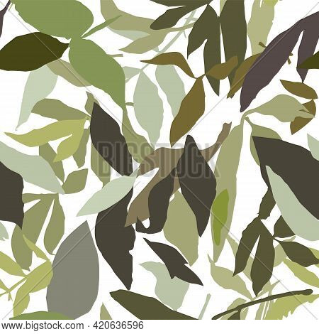 Abstract Seamless Pattern With Leaves. Vector Fail.