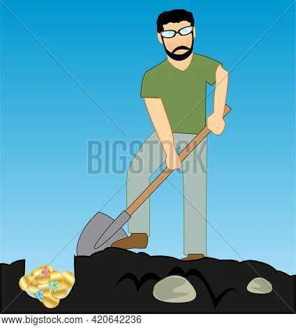 Man Hides Bonanza With Golden Coin And Emerald