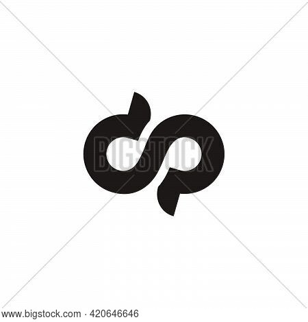 Simple Letter Cp Infinity Symbol Curves Loop Design Logo Vector