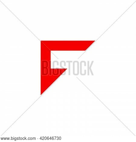 Letter Fc Red Geometric Simple Logo Vector
