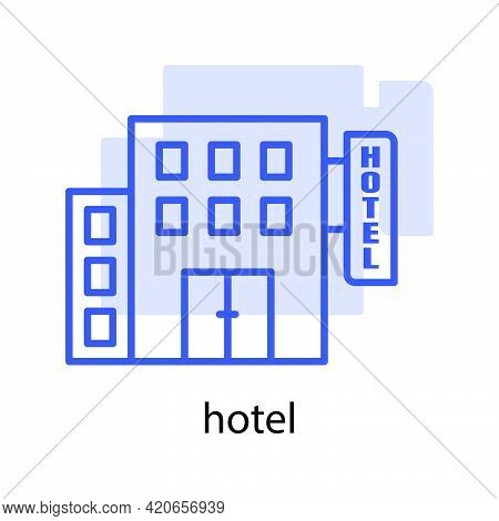 Hotel Icon. The Icon Can Be Used For Application Icon, Web Icon, Infographics, Editable Stroke. Desi