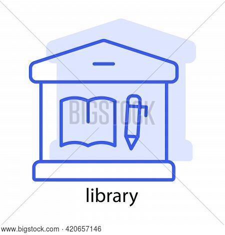 Library Icon. The Icon Can Be Used For Application Icon, Web Icon, Infographics, Editable Stroke. De
