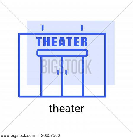 Theater Building Icon. The Icon Can Be Used For Application Icon, Web Icon, Infographics, Editable S