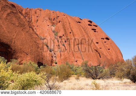 Uluru (ayers Rock), Northern Territory, Australia, September 2018.  This Imposing Geological Structu